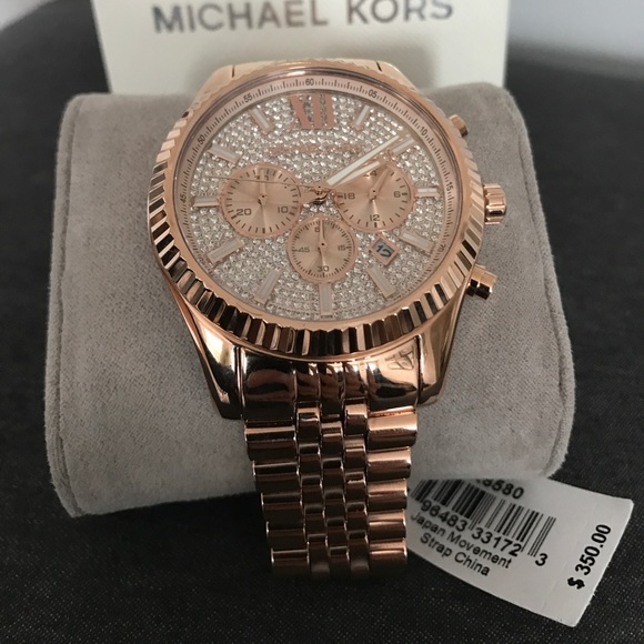 MK Lexington Crystal Pave Chronograph Watch - Picture 6 of 6